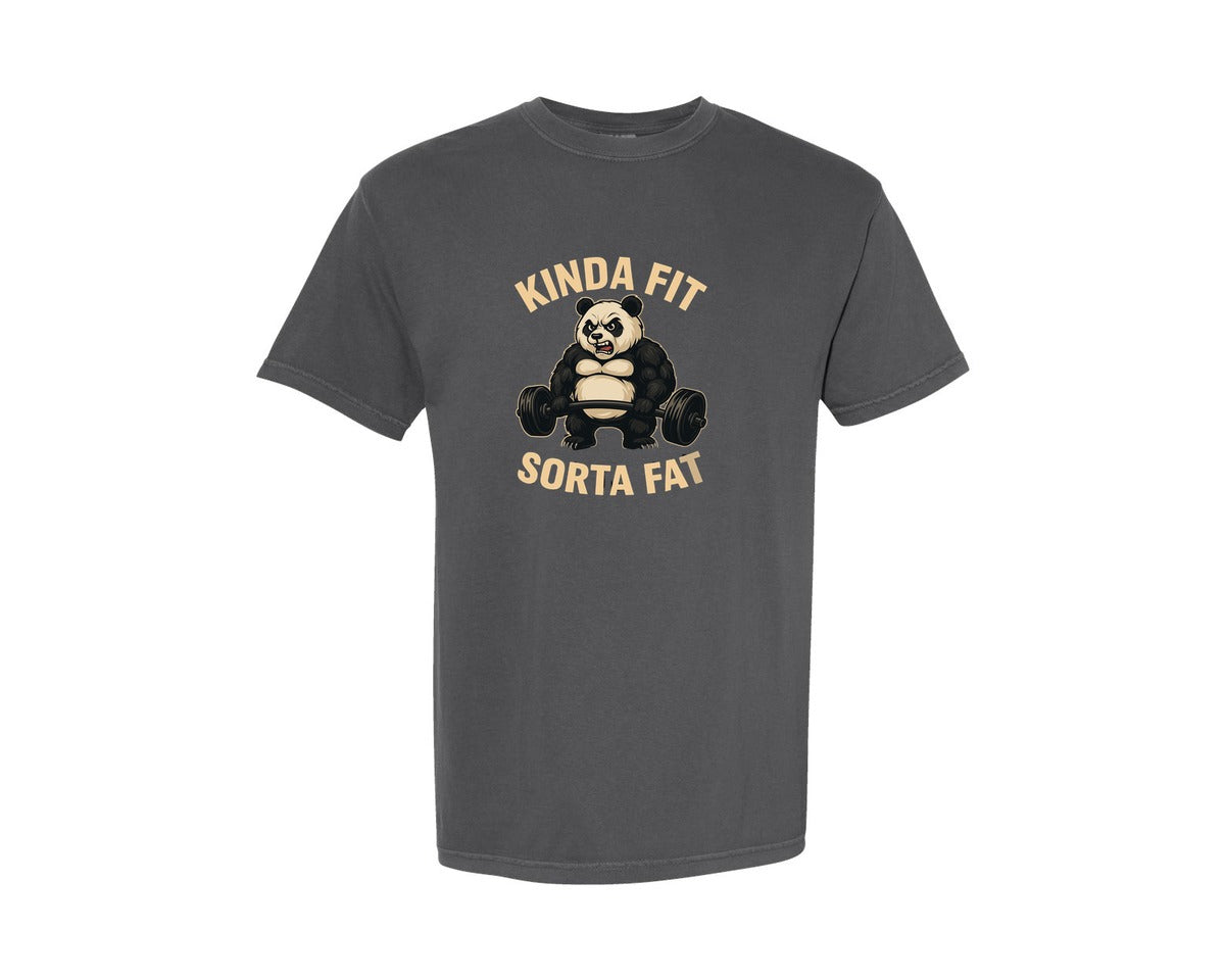 brand:Comfort Colors|color:Pepper|Funny Gym Panda Workout Quotes Graphic T-Shirt
