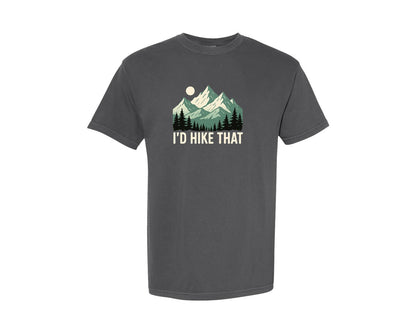 brand:Comfort Colors|color:Pepper|Retro Mountain Adventure Hiking 2 Graphic T-Shirt
