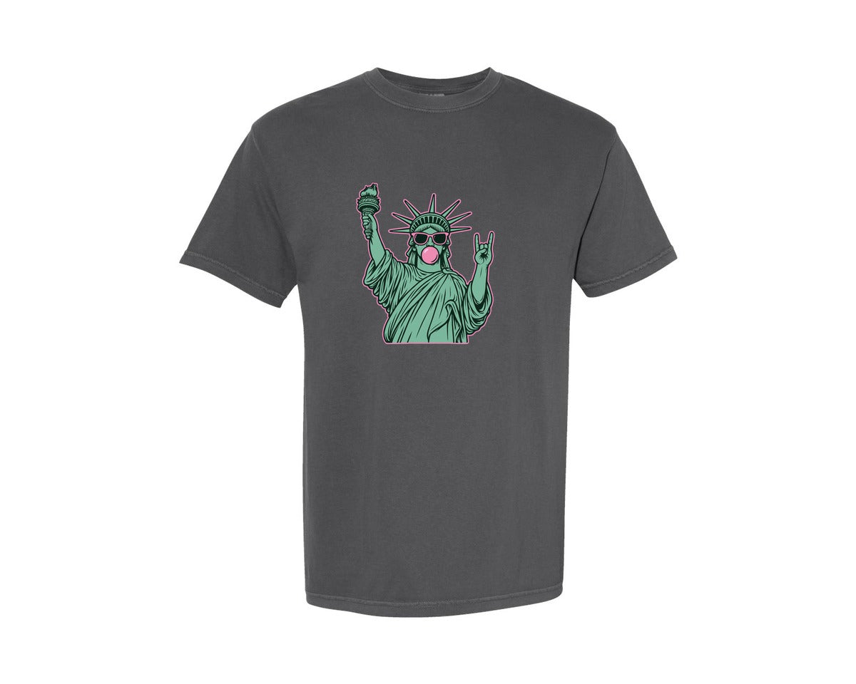 brand:Comfort Colors|color:Pepper|4Th Of July Statue Of Liberty Usa 2 Graphic T-Shirt