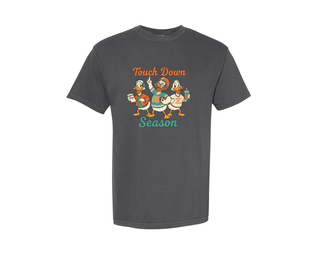 brand:Comfort Colors|color:Pepper|Touchdown Season Football 7 Graphic T-Shirt