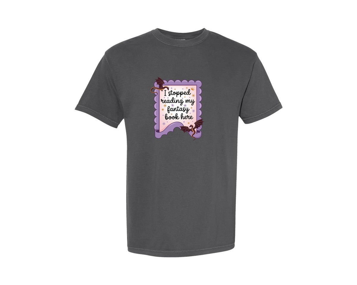 brand:Comfort Colors|color:Pepper|I Stopped Reading My Fantasy Book Here 4 Graphic T-Shirt