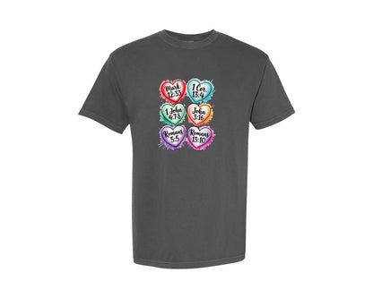 brand:Comfort Colors|color:Pepper|Christian Valentines Love Quotes Graphic T-Shirt