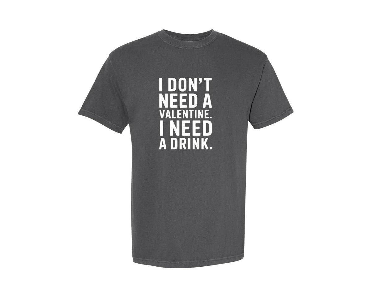 brand:Comfort Colors|color:Pepper|Funny Anti Valentine Illustration Graphic T-Shirt