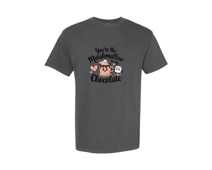 brand:Comfort Colors|color:Pepper|Marshmallow To My Hot Chocolate 3 Graphic T-Shirt