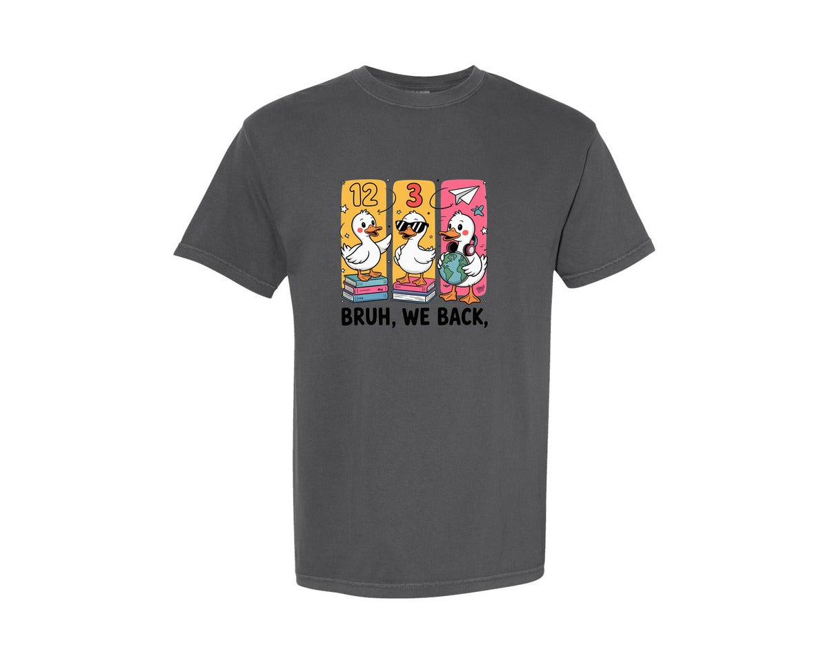 brand:Comfort Colors|color:Pepper|Funny Back To School Goose Design Graphic T-Shirt