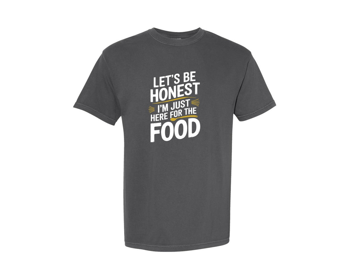 brand:Comfort Colors|color:Pepper|Lets Be Honest Im Just Here For The 2 Graphic T-Shirt