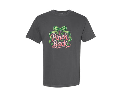 brand:Comfort Colors|color:Pepper|I Pinch Back St Patricks Day Pink Graphic T-Shirt