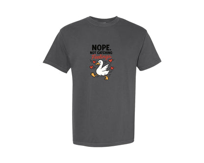 brand:Comfort Colors|color:Pepper|Valentine Goose Anti Valentine Duck Graphic T-Shirt