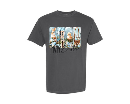 brand:Comfort Colors|color:Pepper|Happy Easter Brushstroke Easter 2 Graphic T-Shirt