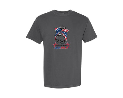 brand:Comfort Colors|color:Pepper|American Mama Patriotic Design Graphic T-Shirt