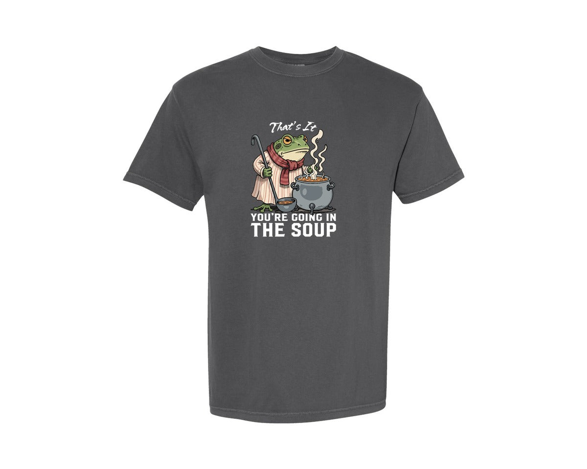 brand:Comfort Colors|color:Pepper|Cute And Quirky Frog T Shirt Graphic T-Shirt