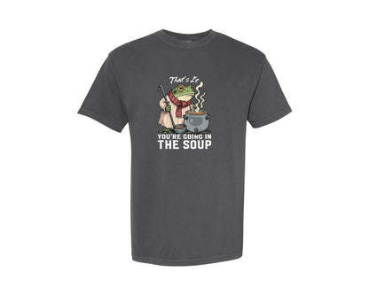 brand:Comfort Colors|color:Pepper|Cute And Quirky Frog T Shirt Graphic T-Shirt