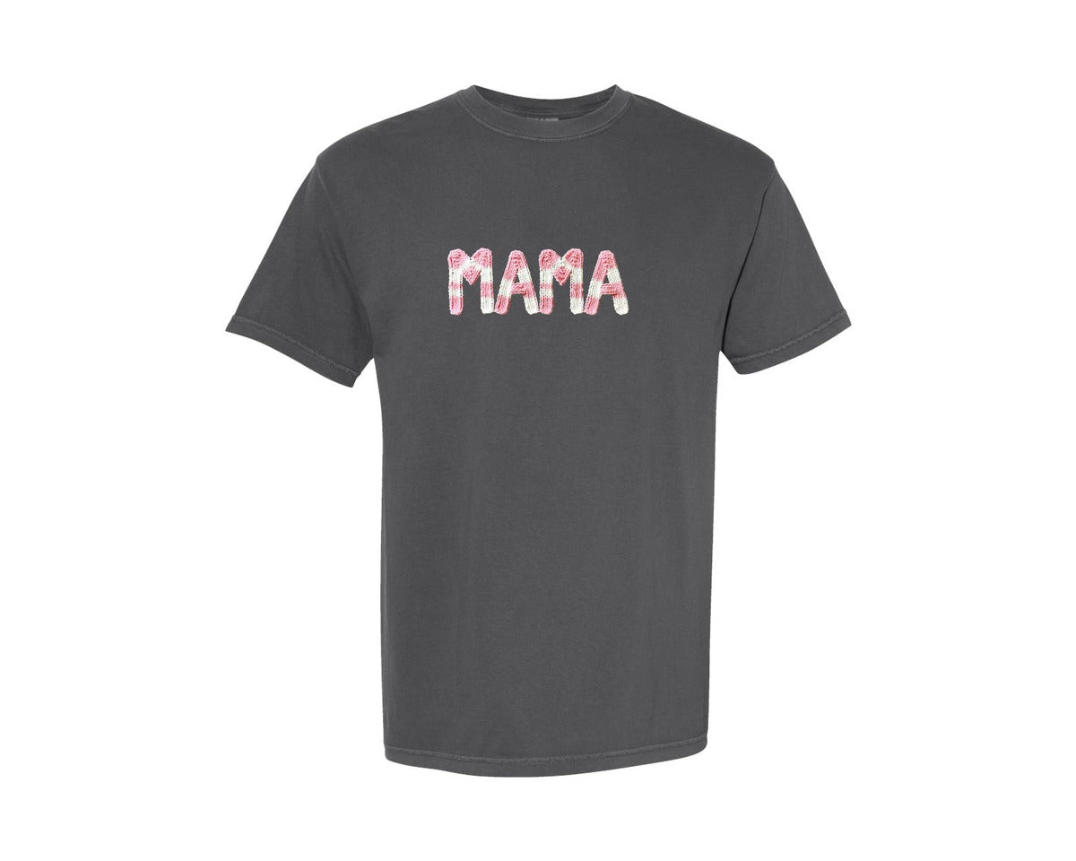 brand:Comfort Colors|color:Pepper|Latch Hook Shirt Mama Life Graphic T-Shirt