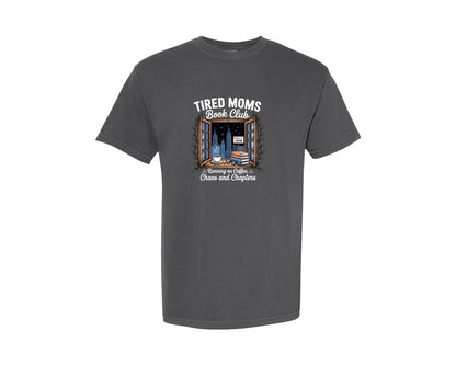 brand:Comfort Colors|color:Pepper|Book Lover Mom Club Design Graphic T-Shirt