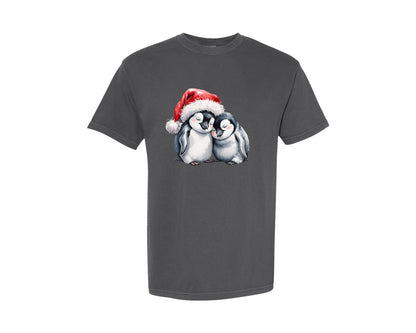brand:Comfort Colors|color:Pepper|Cute Penguin Christmas Penguin 6 Graphic T-Shirt