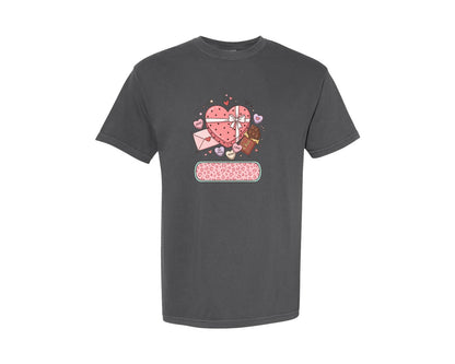 brand:Comfort Colors|color:Pepper|Cute Valentine Gift Box Graphic T-Shirt