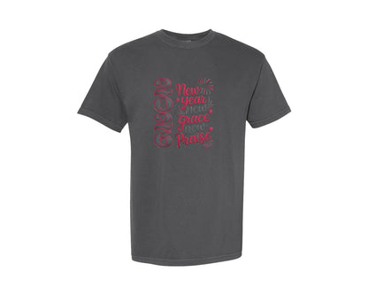 brand:Comfort Colors|color:Pepper|2026 New Year New Grace New Praise 7 Graphic T-Shirt