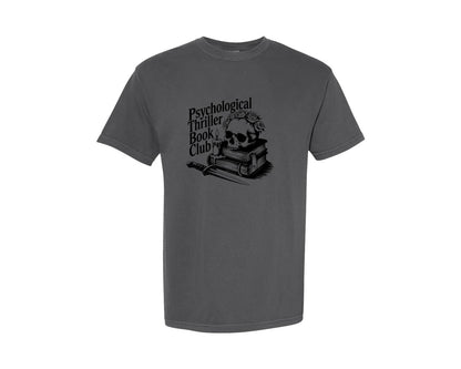 brand:Comfort Colors|color:Pepper|Psychological Thriller Book Club T S Graphic T-Shirt