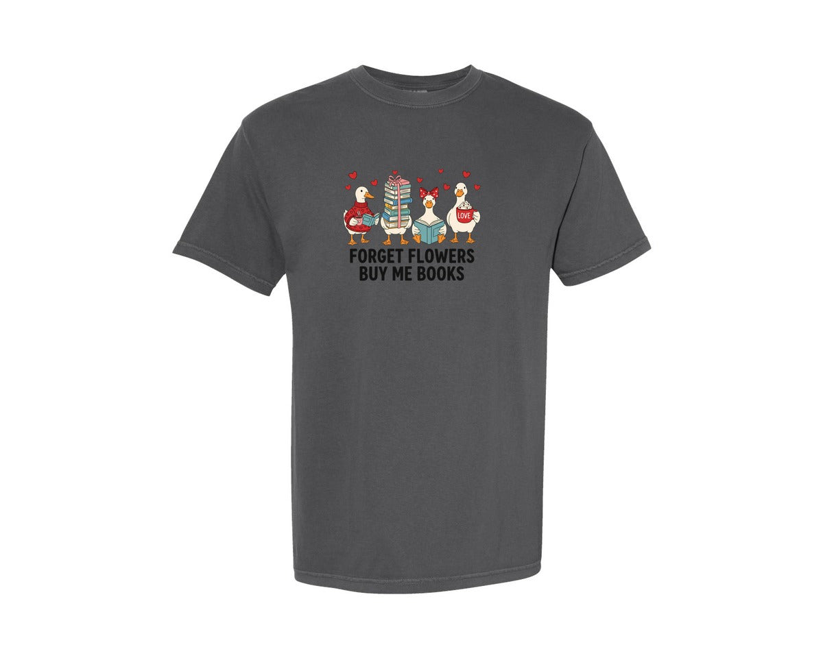 brand:Comfort Colors|color:Pepper|Cute Duck Book Lover Valentine Graphic T-Shirt