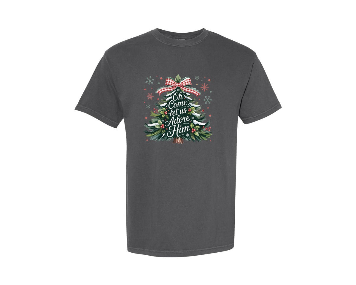 brand:Comfort Colors|color:Pepper|Joy To The World Jesus Christmas Pn Graphic T-Shirt