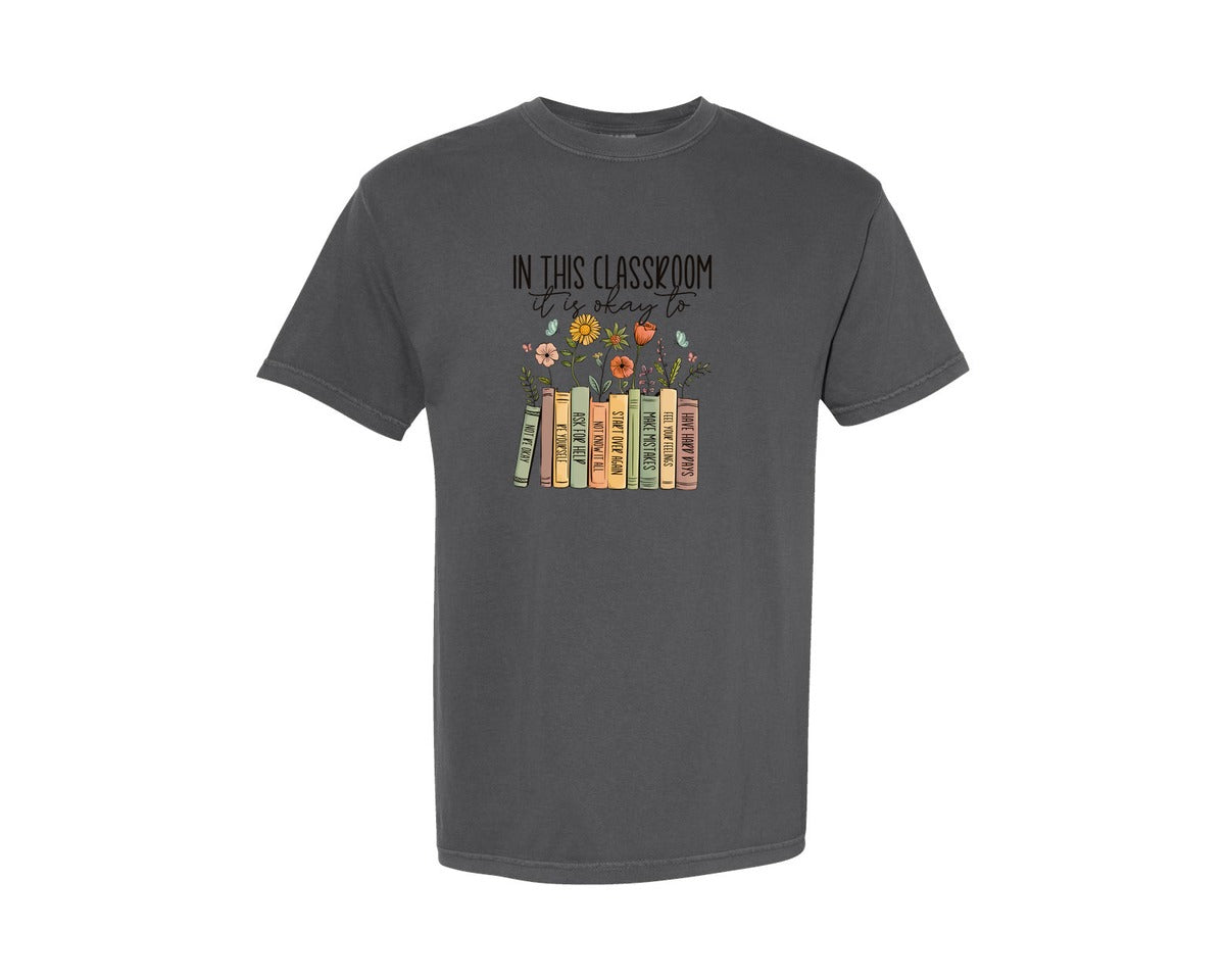 brand:Comfort Colors|color:Pepper|Inspirational Mental Health Teacher Graphic T-Shirt