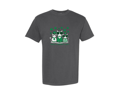 brand:Comfort Colors|color:Pepper|Happy St Pawtricks Day Pngst Patricks Graphic T-Shirt