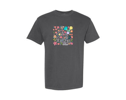brand:Comfort Colors|color:Pepper|He Is Risen Christian Easter 12 Graphic T-Shirt