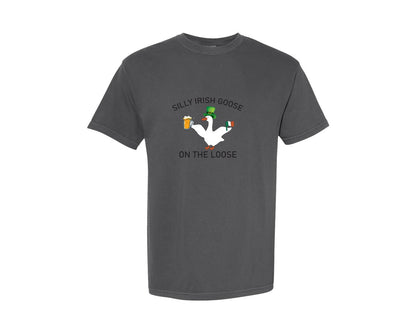 brand:Comfort Colors|color:Pepper|Silly Irish Goose On The Loose Graphic T-Shirt