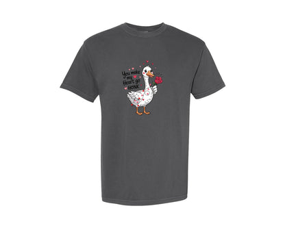 brand:Comfort Colors|color:Pepper|You Make My Heart Go Honk Funny Graphic T-Shirt