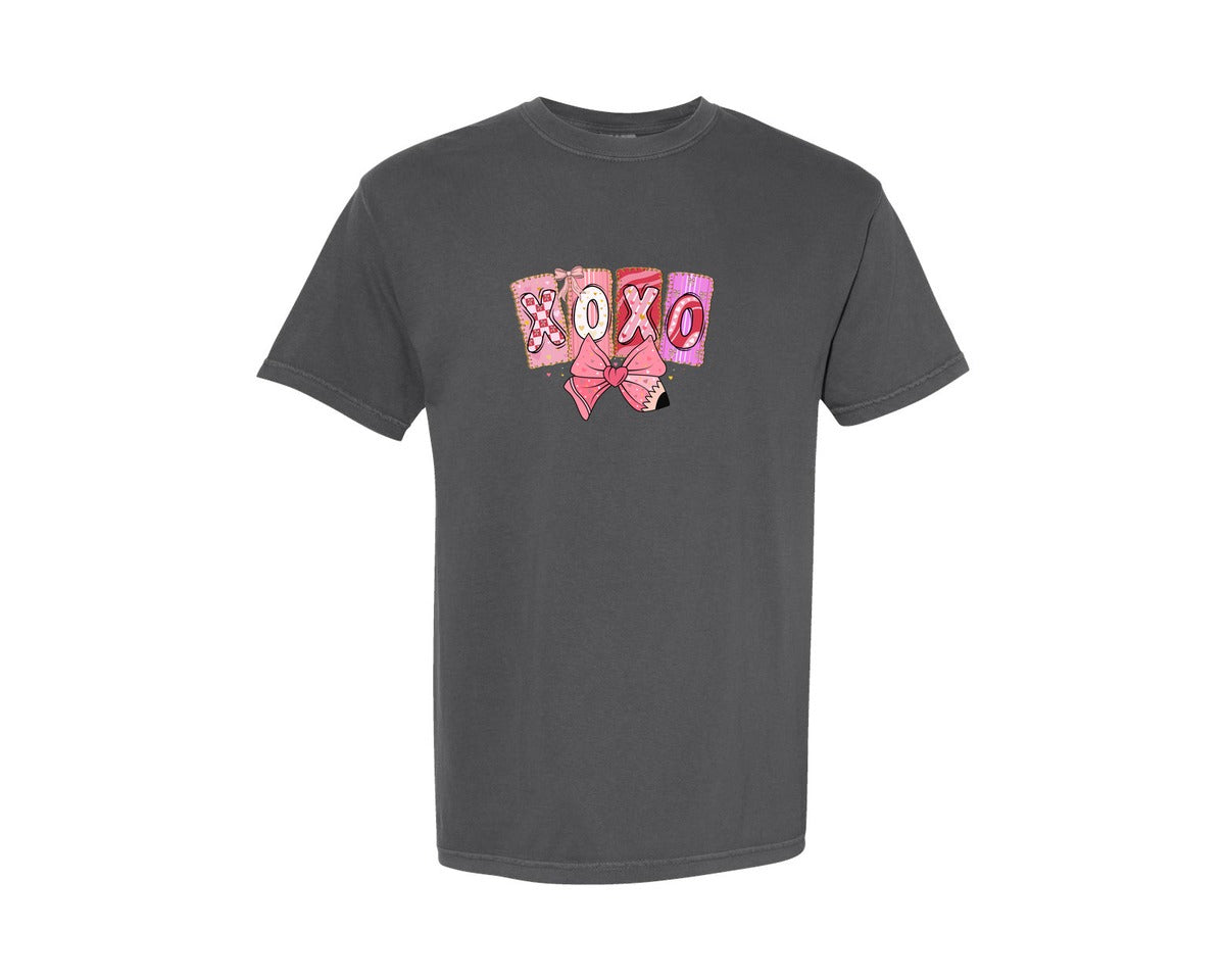 brand:Comfort Colors|color:Pepper|Glitter Valentines Day Xoxo T Shirt 2 Graphic T-Shirt
