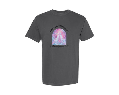 brand:Comfort Colors|color:Pepper|Christian Bible 1 Thessalonians 517 Graphic T-Shirt