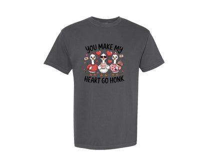 brand:Comfort Colors|color:Pepper|Funny Valentine Goose Valentine 10 Graphic T-Shirt