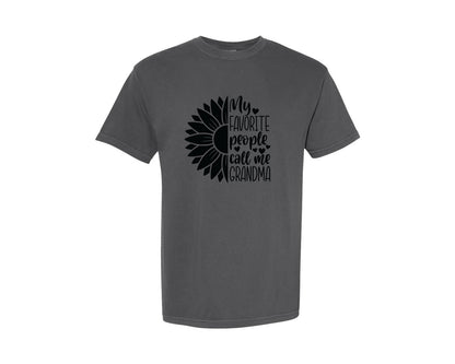 brand:Comfort Colors|color:Pepper|Grandma Sunflower Grandma Graphic T-Shirt
