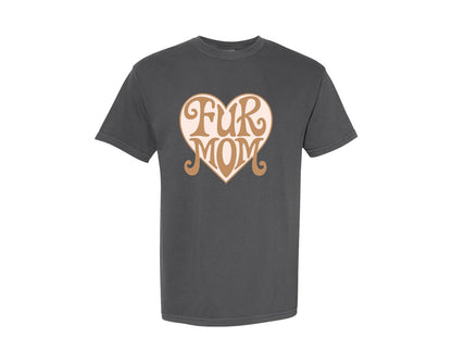 brand:Comfort Colors|color:Pepper|Fur Mom Cute Crazy Cat Lady Quote Graphic T-Shirt