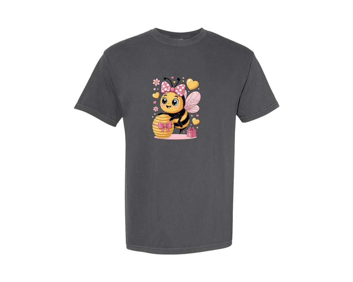 brand:Comfort Colors|color:Pepper|Valentines Day Cute Baby Bee 31 Graphic T-Shirt