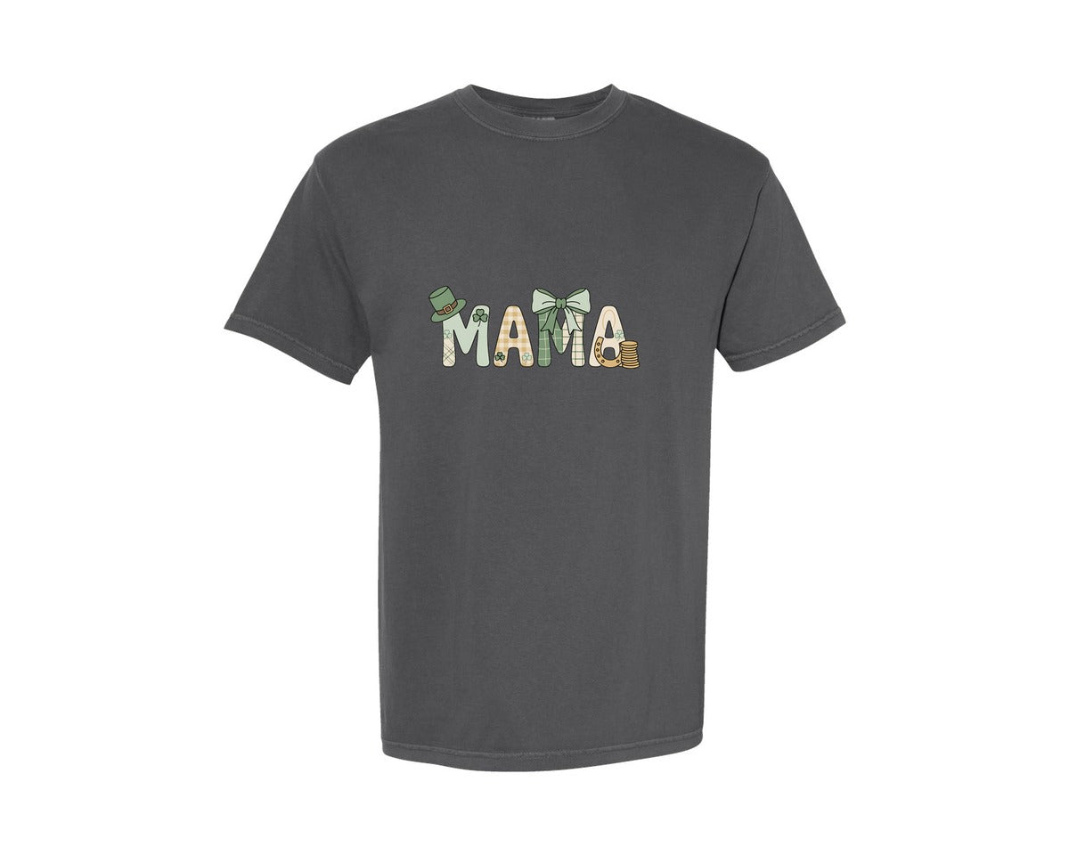 brand:Comfort Colors|color:Pepper|Mama St Patricks Day St Patrick 2 Graphic T-Shirt