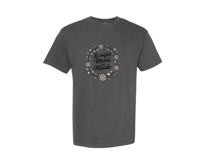 brand:Comfort Colors|color:Pepper|Spanish Mothers Day Floral Mama 2 Graphic T-Shirt