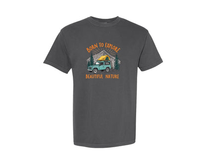 brand:Comfort Colors|color:Pepper|Cousin Crew Mountain Outdoor Camping 3 Graphic T-Shirt