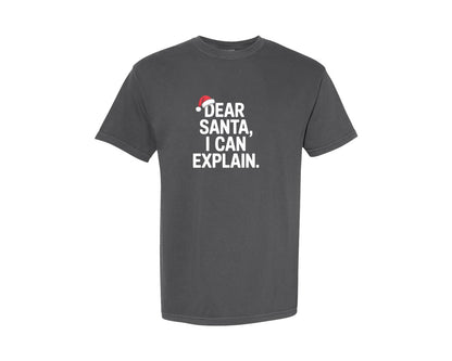 brand:Comfort Colors|color:Pepper|Dear Santa I Can Explain Shirt Graphic T-Shirt
