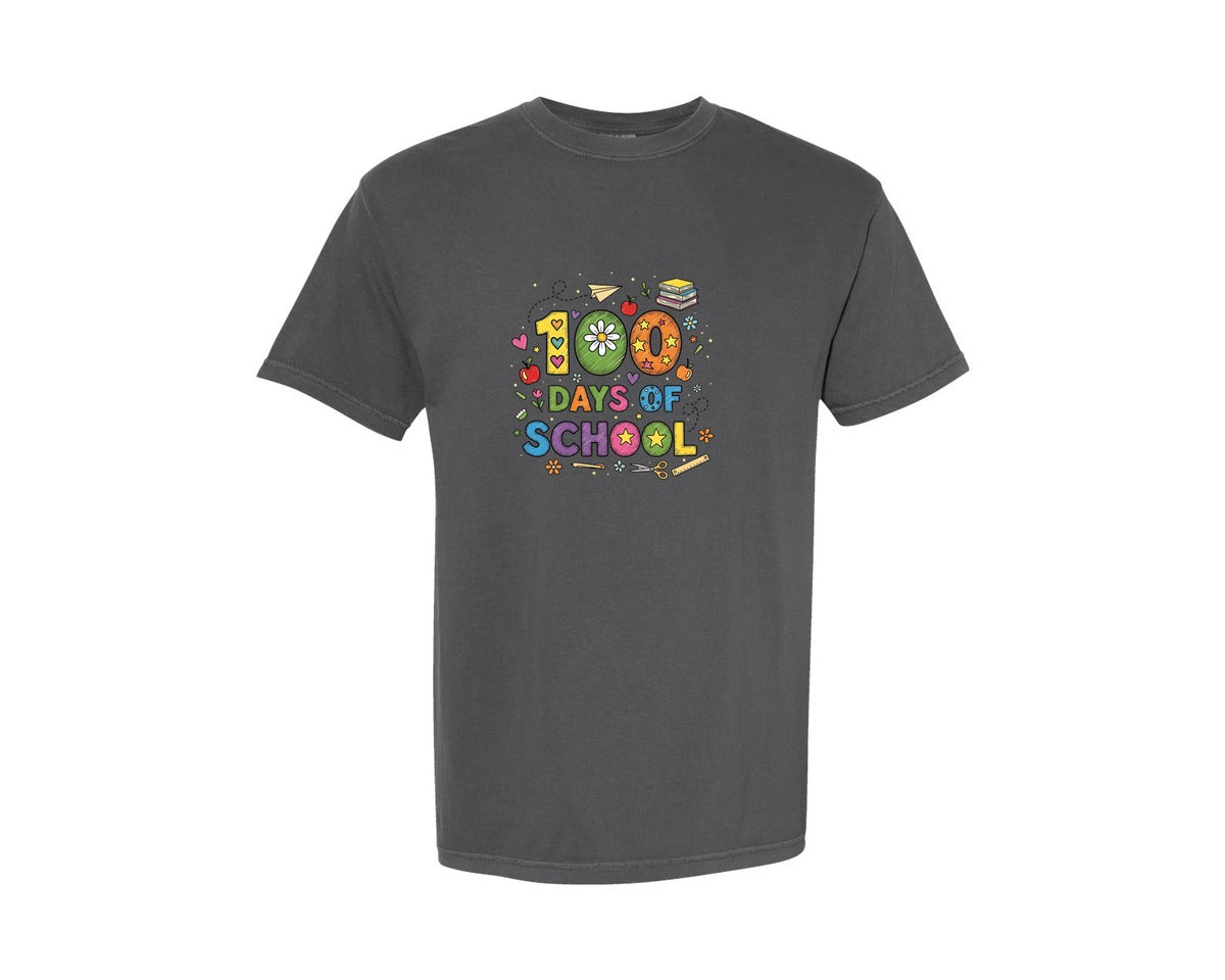 brand:Comfort Colors|color:Pepper|100 Days Of School Celebration 22 Graphic T-Shirt