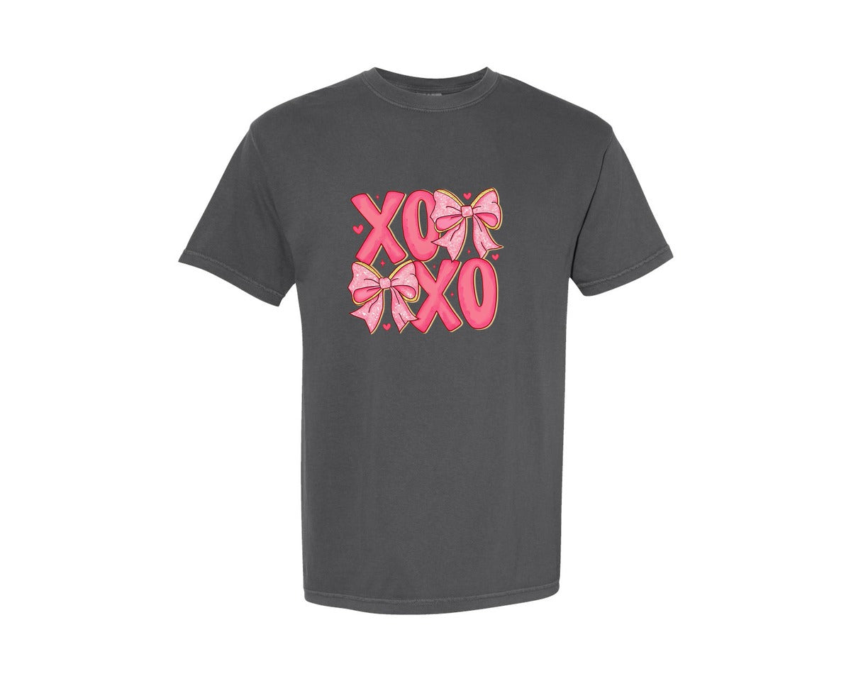 brand:Comfort Colors|color:Pepper|Coquette Valentines Xoxo 3 Graphic T-Shirt