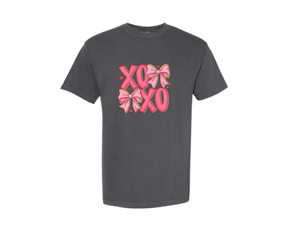 brand:Comfort Colors|color:Pepper|Coquette Valentines Xoxo 3 Graphic T-Shirt