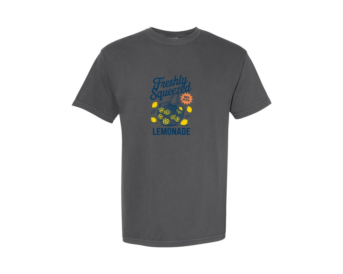 brand:Comfort Colors|color:Pepper|Freshly Squeezed Lemonade Lemon Graphic T-Shirt