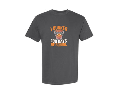brand:Comfort Colors|color:Pepper|I Dunked 100 Days Of School Graphic T-Shirt