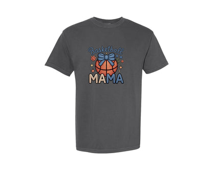 brand:Comfort Colors|color:Pepper|Faux Yarn Basketball Mama Mama Graphic T-Shirt
