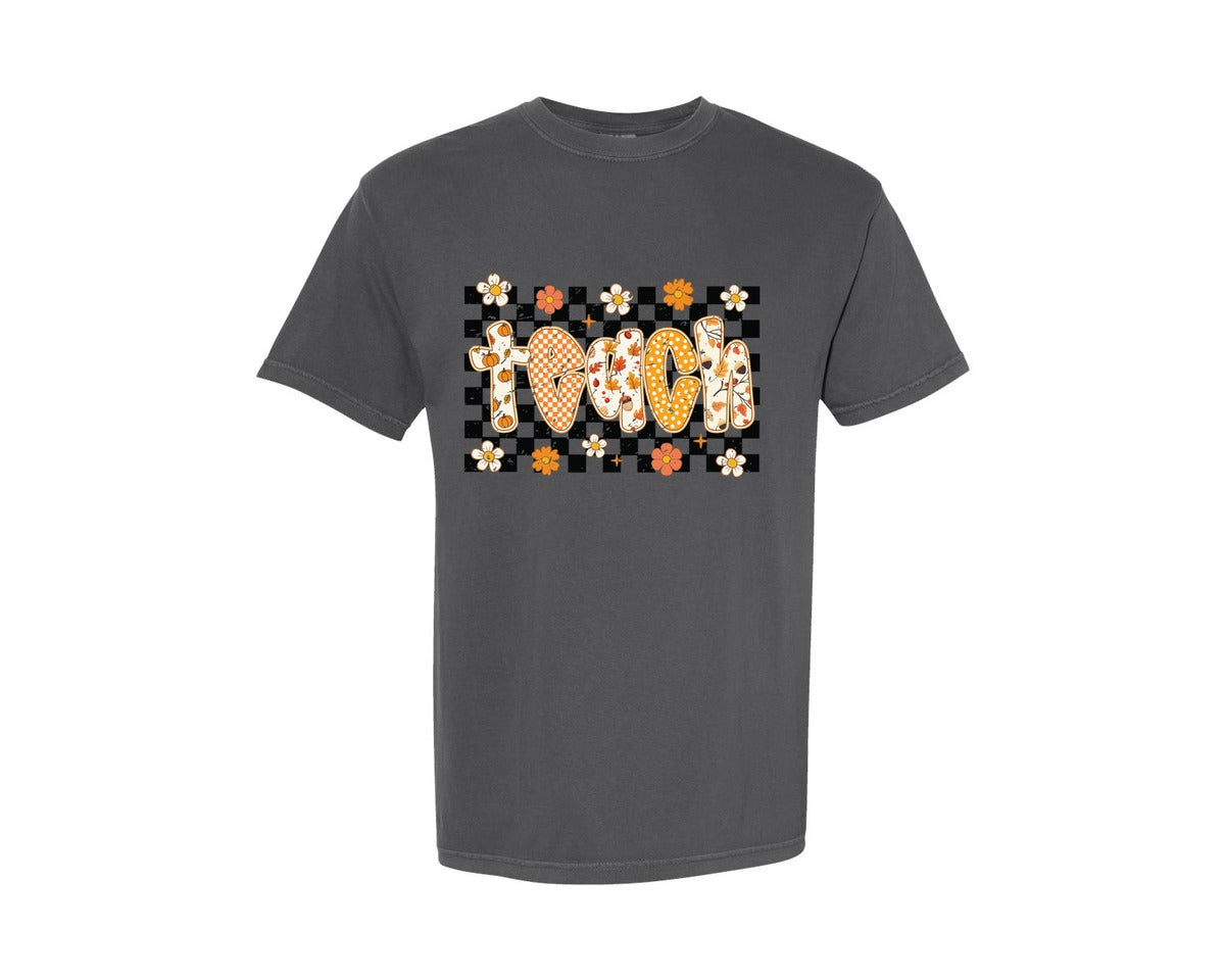 brand:Comfort Colors|color:Pepper|Preppy Fall Teacher Autumn Teach Graphic T-Shirt