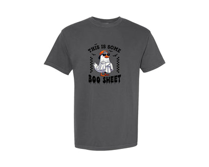 brand:Comfort Colors|color:Pepper|Halloween Goose Ghost Boo Sheet Graphic T-Shirt