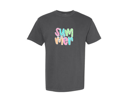 brand:Comfort Colors|color:Pepper|Coquette Summer Summer Lace Graphic T-Shirt