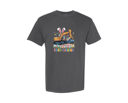 brand:Comfort Colors|color:Pepper|Eggs Cavator Easter Excavator 3 Graphic T-Shirt