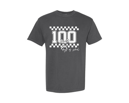 brand:Comfort Colors|color:Pepper|100 Days Of School Girls 100 Day Graphic T-Shirt
